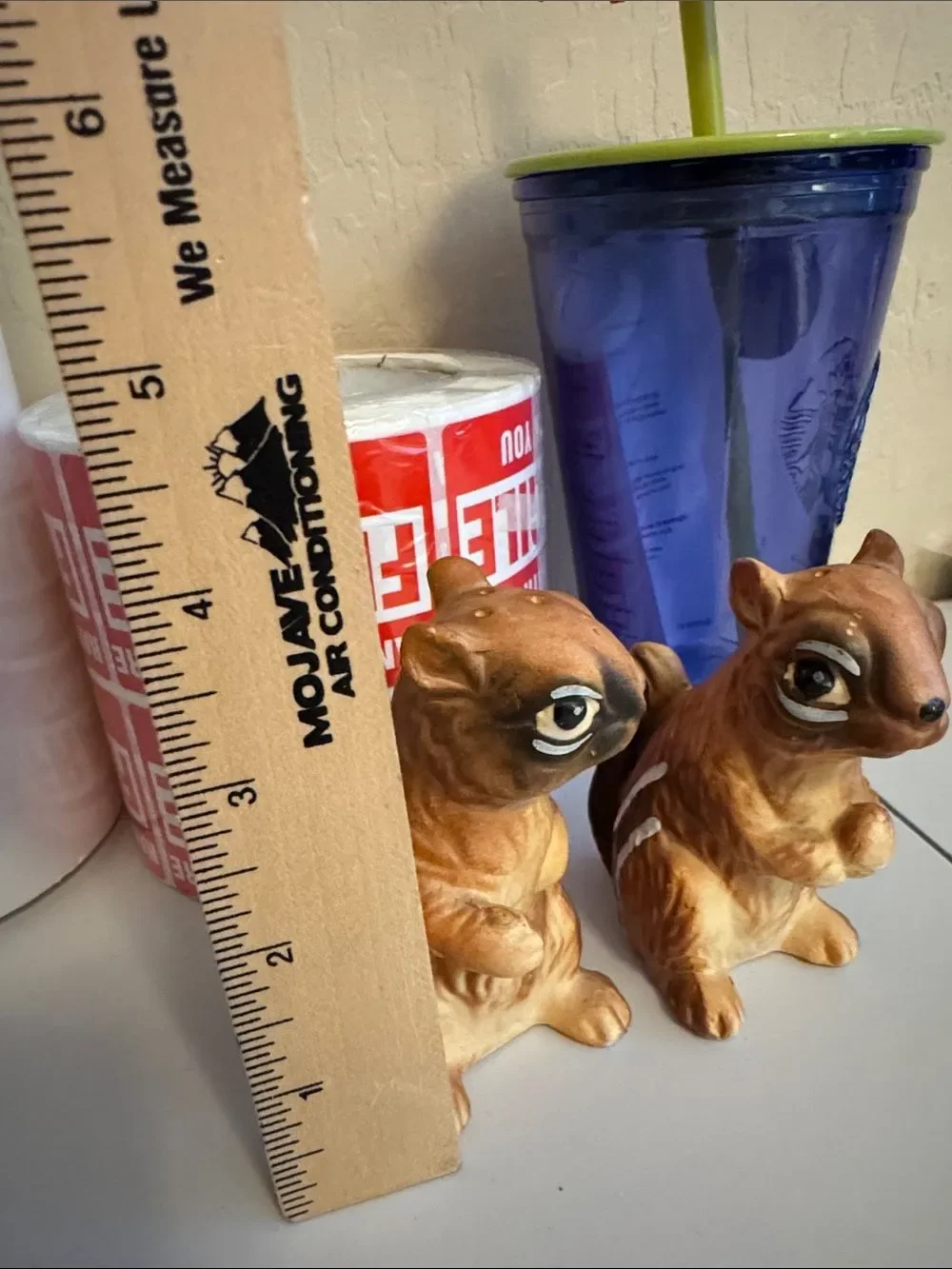 Set of Vintage Ceramic Chipmunk Salt and Pepper Shakers Japan